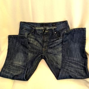 NWOTs PD&C slim straight jeans in a dark blue wash and faded.